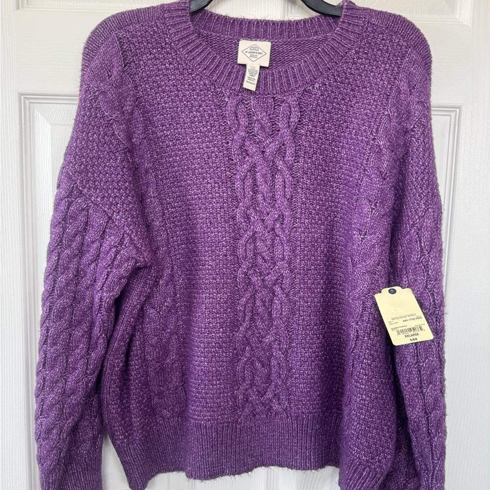 St. John's Bay Purple Cable Knit Sweater